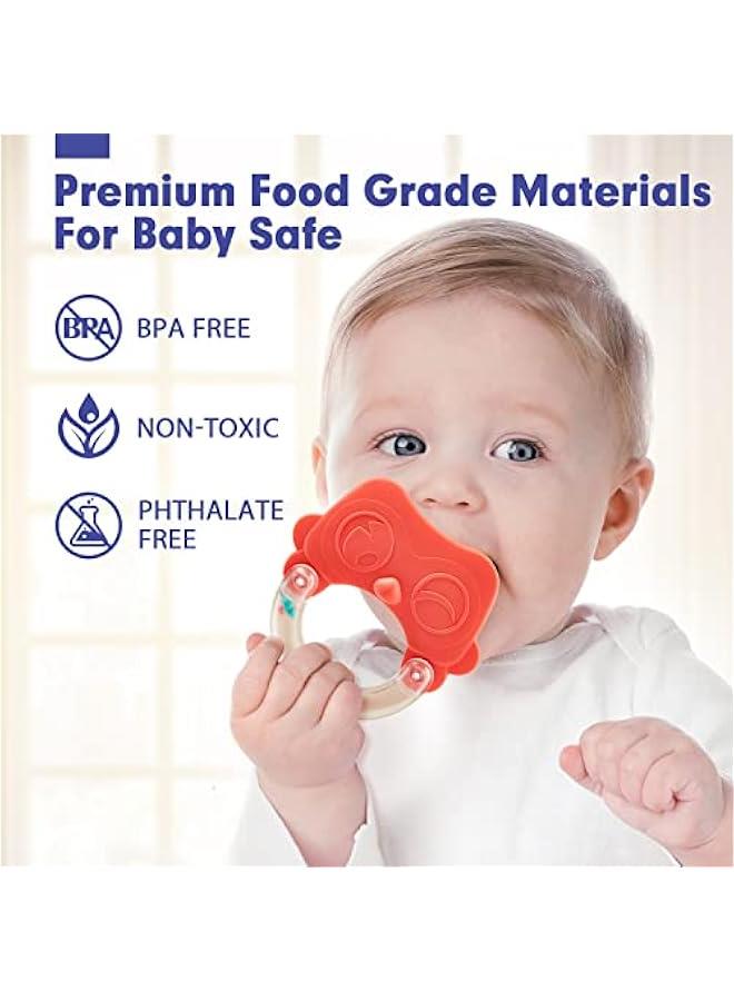 Baby Toys 0-6 Months - Baby Rattles Teething Toys for Babies 0-6 Months, Infant Baby Toys 6-12 Months, Teething Toy 3-6 Months, Montessori Baby Gifts  Basket Stuffers Toys Ages 0-2 - Image 3